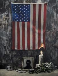 Oeuvre réalisée par l'artiste britannique Bansky en réaction au mouvement actuel contre le racisme