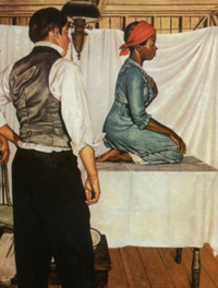 « Le Dr. J. Marion Sims avec Anarcha » par Robert Thom. Courtesy of Southern Illinois University School of Medicine, Pearson Museum. Le racisme systémique a bien existé dans la médecine, notamment aux Etats-Unis